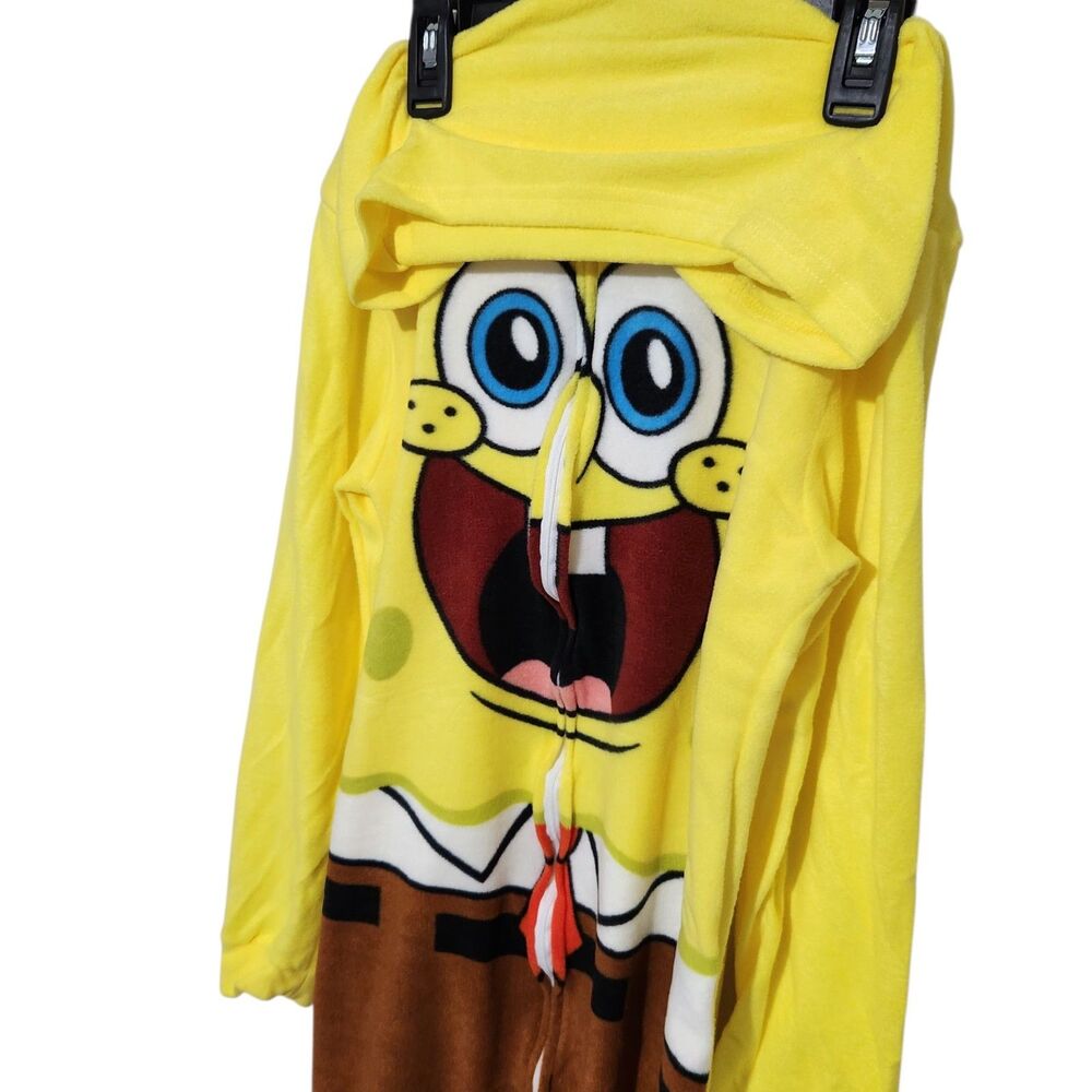 Spongebob Pajama Boys Size Medium 8 Hooded Full Zip - Picture 2 of 15